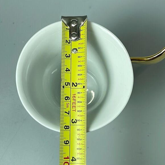 2 Rutherford Gold Ivy Versace Design Coffe Cups Gold Winged Handle - Picture 10 of 11